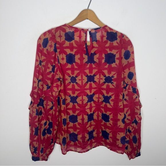Banjanan Margot Shibori Clamp Dye Geometric Print Blouse - Picture 7 of 16